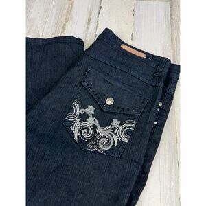 COS Jeans Rhinestone Dark Y2K Denim Jeans- Size 12P‎